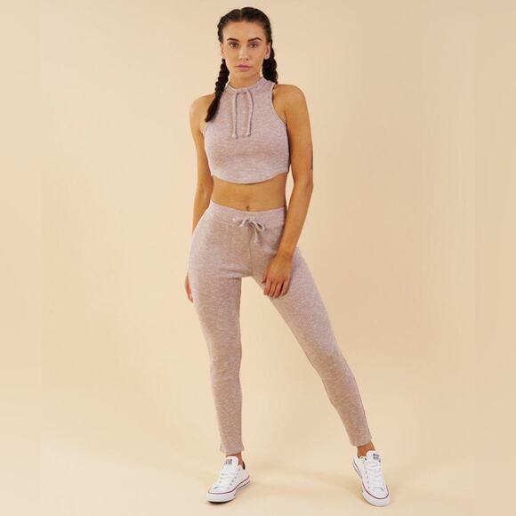 GYMSHARK Slounge Pants in Taupe Marled Size Small - Picture 8 of 8